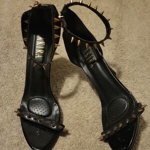 AKIRA Black Spiked Women's Sandals